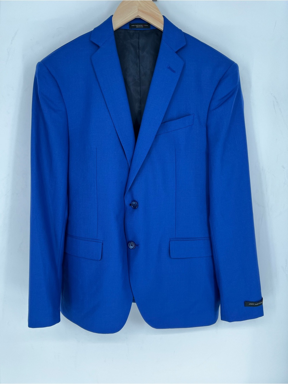 John Varvatos 100% Wool Bold Royal Blue Two-Button Sport Coat Blazer